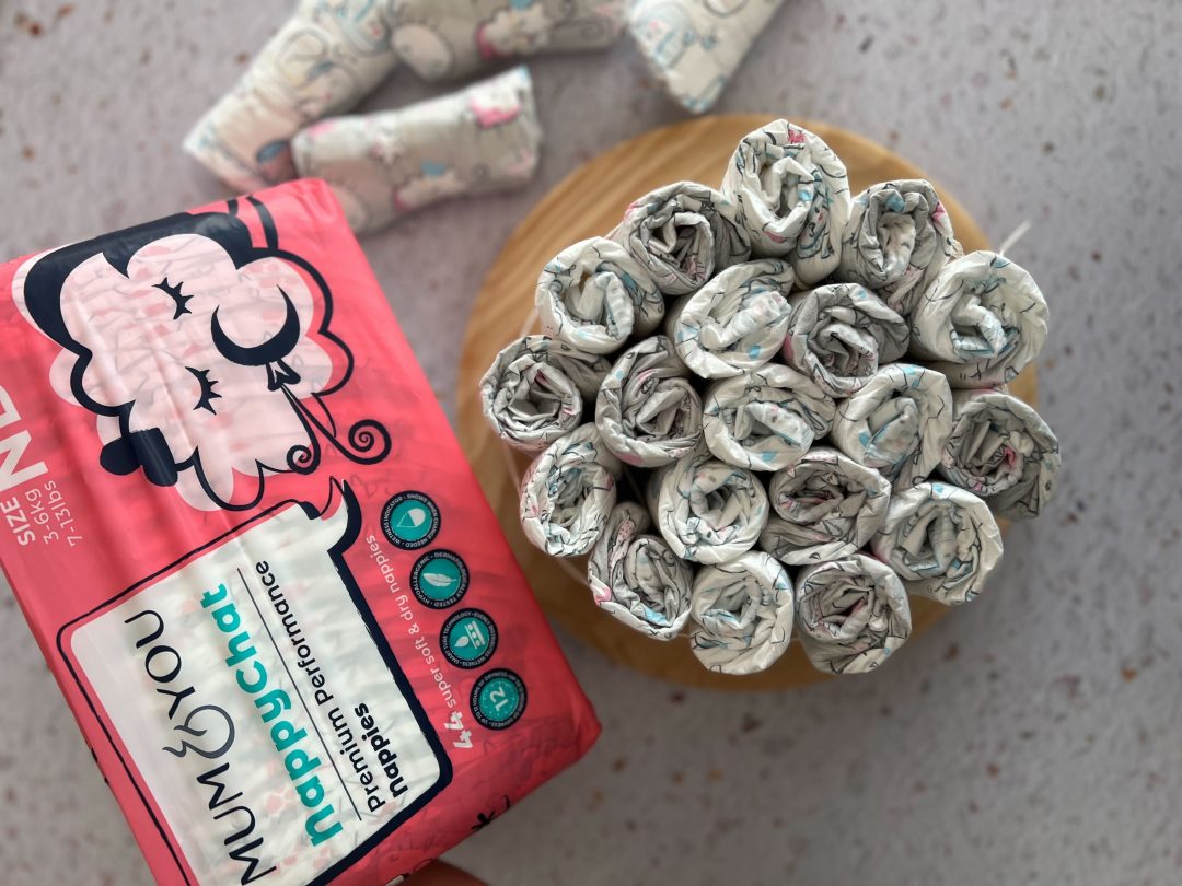 Nappy cake made of mum & you nappies